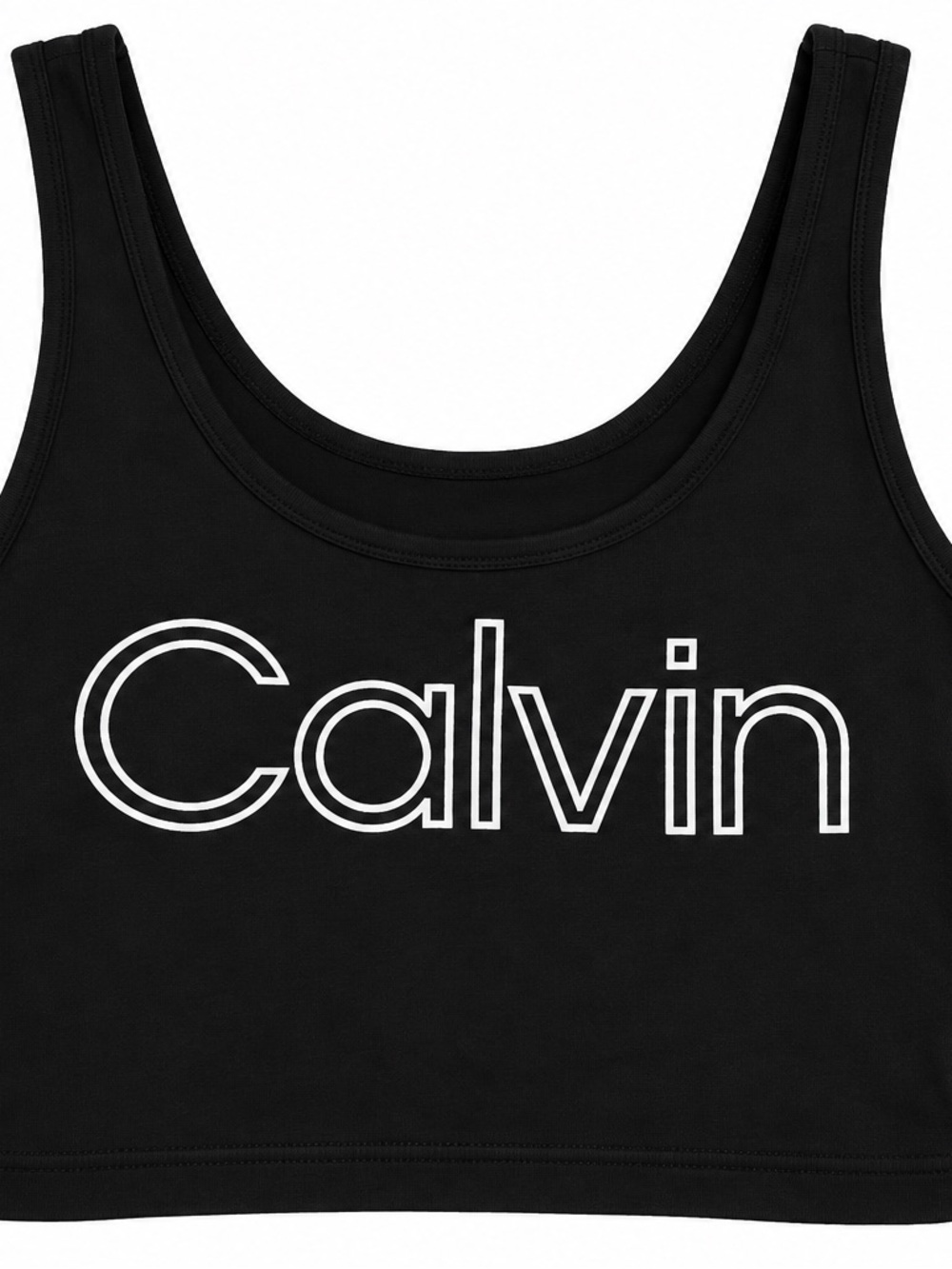 Calvin Klein Black Crop Logo Sports Bra